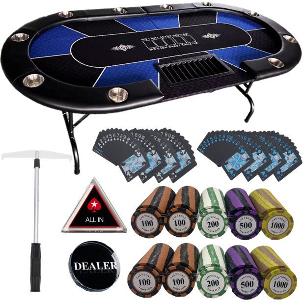 ポーカーテーブル（青）フルセット