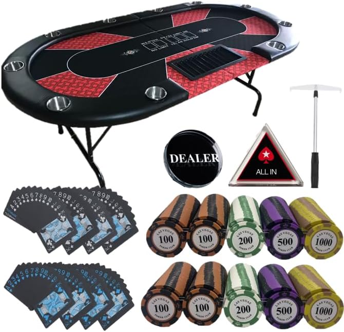 ポーカーテーブル（赤）フルセット