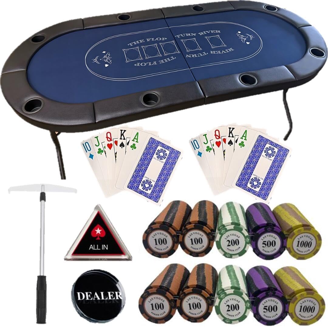 ミニポーカーテーブル（青）フルセット